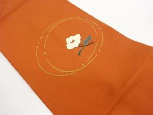 金彩丸文に草花模様刺繍名古屋帯